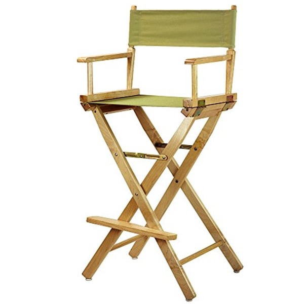 Betterbeds 230-00-021-100 30 in. Directors Chair Natural Frame with Olive Canvas BE3277465 - main